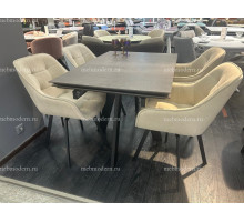 Обеденная группа DM120 Хромикс бронза/252М поворотный, B03 BEIGE, ножки черные