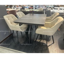 Обеденная группа DM120 Хромикс бронза/252М поворотный, B03 BEIGE, ножки черные