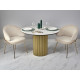 Стол Aura D110, керамогранит Ravena Natural, золото