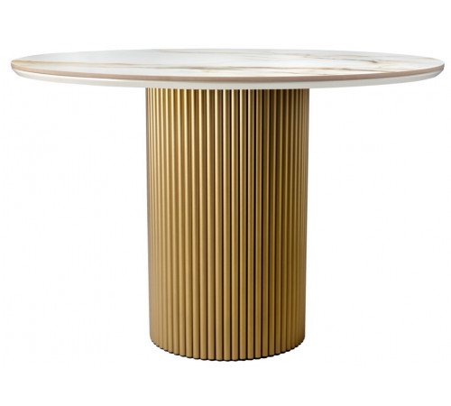 Стол Aura D110, керамогранит Calacatte gold, золото
