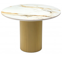 Стол Aura D110, керамогранит Calacatte gold, золото