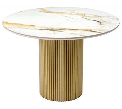 Стол Aura D110, керамогранит Calacatte gold, золото