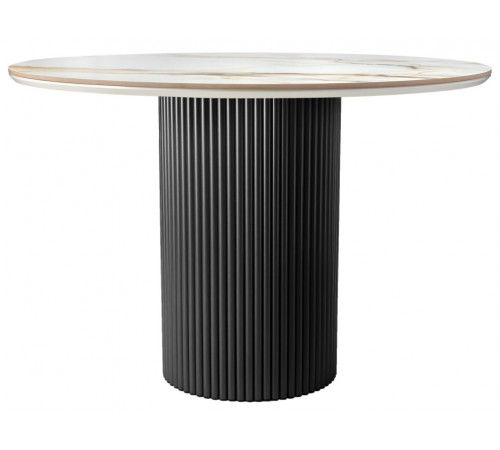 Стол Aura D110, керамогранит Calacatte gold мрамор, черный