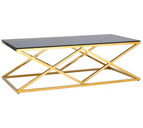 Стол журнальный CS-06G Тонированное стекло/Gold