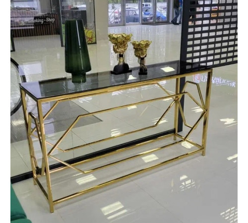 Стол-консоль BS-1536G Тонированное стекло/Gold