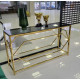 Стол-консоль BS-1536G Тонированное стекло/Gold