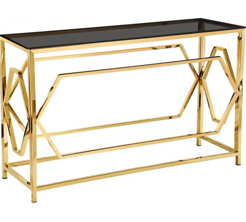 Стол-консоль BS-1536G Тонированное стекло/Gold