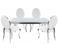 Обеденная группа Sondal/Odda White chrome