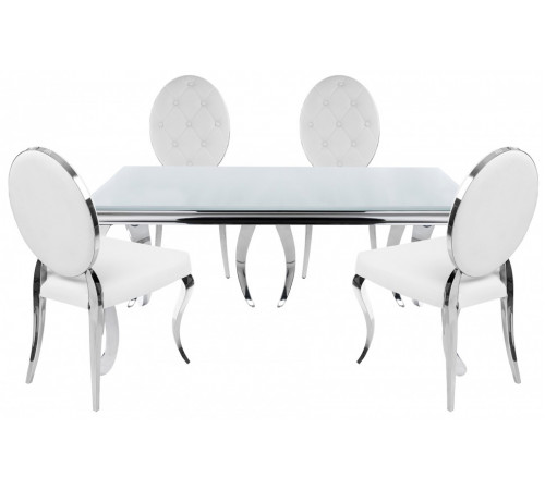 Обеденная группа Sondal/Odda White chrome
