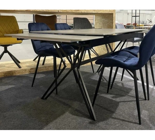 Стол DT655 Серый керамика Grey stoun/черный каркас