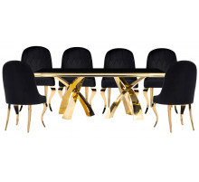 Обеденная группа Гилай black / gold