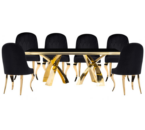 Обеденная группа Гилай black / gold