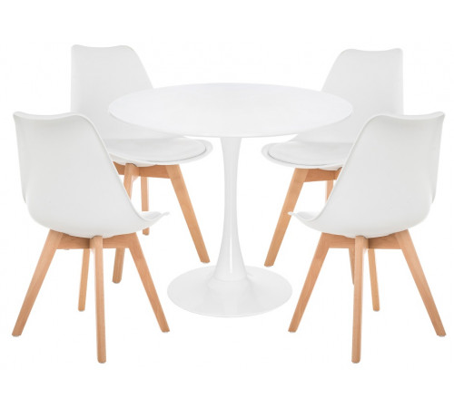Обеденная группа Зарту white / wood