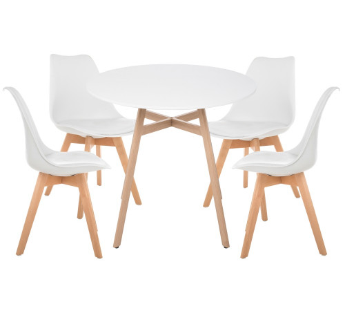 Обеденная группа Номиа 80 white / wood