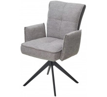 Стул PONCE 360 град. поворот. Brego-07 Серый, ткань/ XD841-16 Серый, букле/ Черный, ®DISAUR