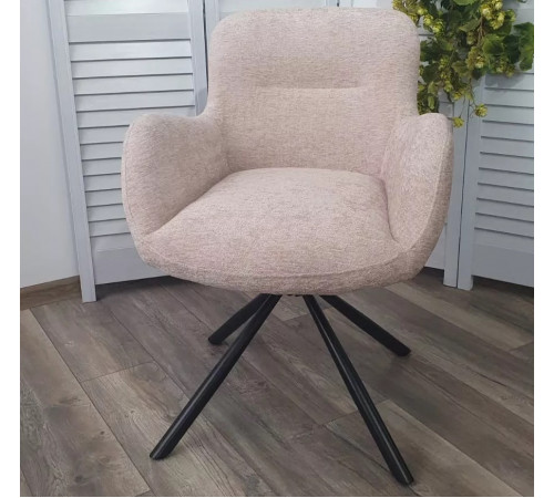 Стул KAROL 180 град. поворот. 3018-10 бежевый, шенилл/ черный каркас, ®DISAUR