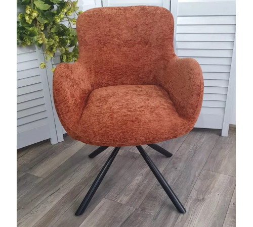 Стул KAROL 180 град. поворот. 3018-09 терракотовый, шенилл/ черный каркас, ®DISAUR
