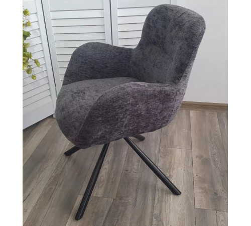Стул KAROL 180 град. поворот. 3018-19 темно-серый, шенилл/ черный каркас, ®DISAUR
