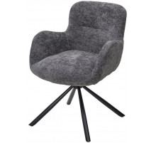 Стул KAROL 180 град. поворот. 3018-19 темно-серый, шенилл/ черный каркас, ®DISAUR