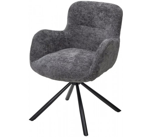 Стул KAROL 180 град. поворот. 3018-19 темно-серый, шенилл/ черный каркас, ®DISAUR