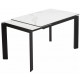 Стол CORNER 120 MATTE STATUARIO Белый мрамор матовый керамика, стекло/ черный каркас, ®DISAUR