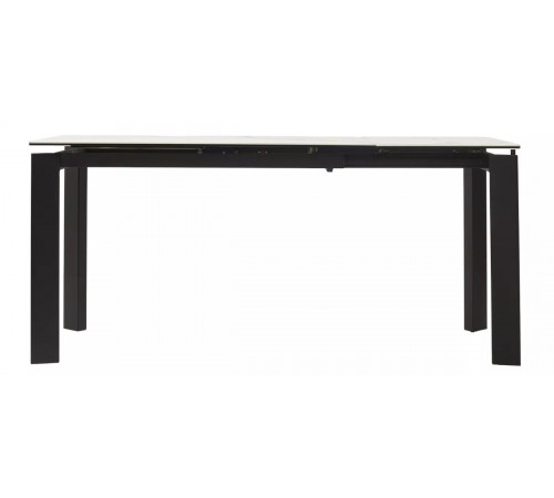 Стол CORNER 120 MATTE STATUARIO Белый мрамор матовый керамика, стекло/ черный каркас, ®DISAUR