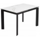Стол CORNER 120 MATTE STATUARIO Белый мрамор матовый керамика, стекло/ черный каркас, ®DISAUR