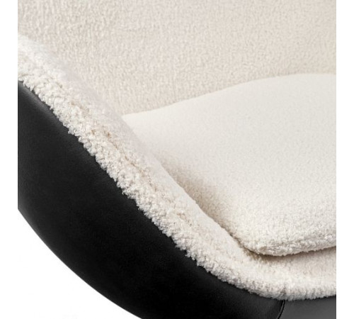 Кресло EGG STYLE CHAIR черный, экокожа (Enzo 999), белый иск.мех (Нефитос Lamb 10)