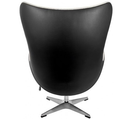 Кресло EGG STYLE CHAIR черный, экокожа (Enzo 999), белый иск.мех (Нефитос Lamb 10)