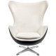 Кресло EGG STYLE CHAIR черный, экокожа (Enzo 999), белый иск.мех (Нефитос Lamb 10)