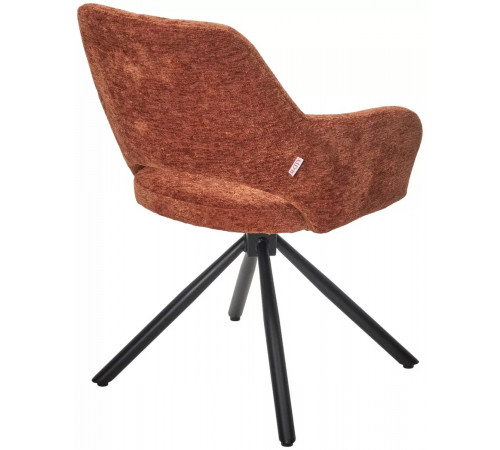 Стул NURI 180 град. поворот. 3018-09 терракотовый, шенилл/ черный каркас, ®DISAUR