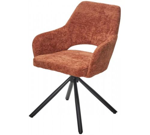 Стул NURI 180 град. поворот. 3018-09 терракотовый, шенилл/ черный каркас, ®DISAUR