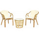Комплект террасный AKIRA /с подушкой/  skin rattan eco, 54х60х78см / D46х40см, Natural (натуральный)