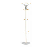 Вешалка Sakura (mod. GH-8606) дерево/хром/мрамор, 37 x 37 x 175 см, White (Белый) / Natural (натуральный)