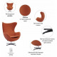Кресло EGG STYLE CHAIR оранжевый