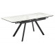 Стол Arthur раскладной 120-184x80x75см, керамогранит белый мрамор Greys White, чёрный