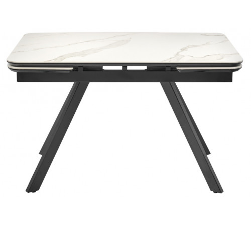 Стол Arthur раскладной 120-184x80x75см, керамогранит белый мрамор Greys White, чёрный