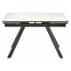 Стол Arthur раскладной 120-184x80x75см, керамогранит белый мрамор Greys White, чёрный
