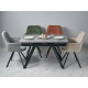 Стол Arthur раскладной 120-184x80x75см, керамогранит серый мрамор Greys Grey, чёрный