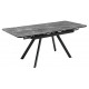 Стол Arthur раскладной 120-184x80x75см, керамогранит серый мрамор Greys Grey, чёрный