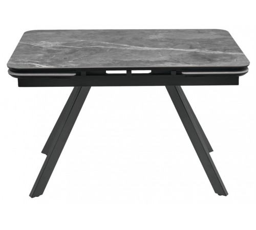 Стол Arthur раскладной 120-184x80x75см, керамогранит серый мрамор Greys Grey, чёрный