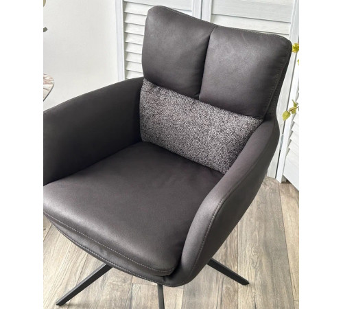 Стул LUIS 360 град. поворот Серый Maison 99# / OTE COBBLE 457 / черный каркас, ®DISAUR