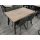 Обеденная группа BRICK  дуб 120/140/160/CHILLI SQUARE RU-01 PU малахит, PU