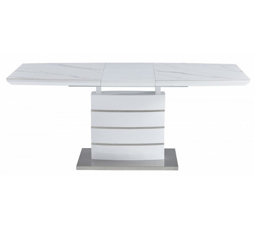 Стол DT275-110WT-CRMDF керамика белый мрамор/белый каркас