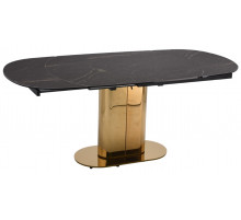 Стол Атриум-2 MC3035-140B, 140(30+30)х100х77 см, черная керамика