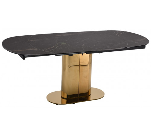 Стол Атриум-2 MC3035-140B, 140(30+30)х100х77 см, черная керамика
