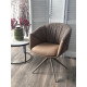 Стул ГИССЕН (GISSEN) 360 град., цвет КОФЕ HP032-08A PU / V885-1, экокожа / ткань / ЛАТТЕ, ®DISAUR