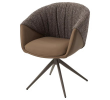 Стул ГИССЕН (GISSEN) 360 град., цвет КОФЕ HP032-08A PU / V885-1, экокожа / ткань / ЛАТТЕ, ®DISAUR