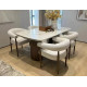 Стол ВЕСТБЕРГ (WESTBERG) 180 КАЛАКАТТА (GLOSS CALACATTA GOLD SOLID CERAMIC) / Орех натур, ®DISAUR