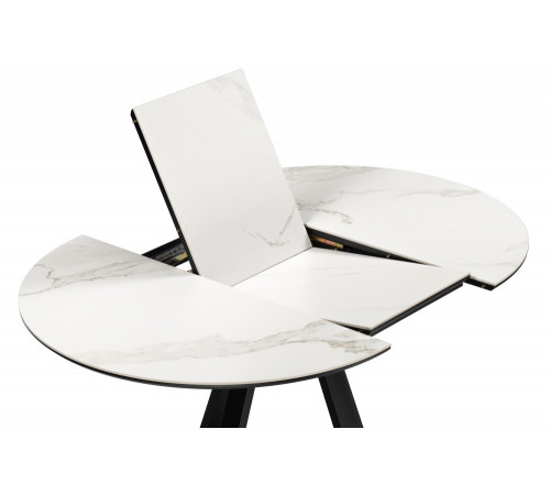 Стол Нельсон 100(140)х100х76 alpine white / черный